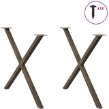  Noge za blagovaonski stol u obliku slova X, 2 kom, prirodni čelik, 90 x (72-73) cm, čelik | shoptok.hr