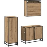  Set namještaja za kupaonicu 3 kom. Umjetnički hrast Smeđa 80 x 33 x 60 cm | shoptok.hr