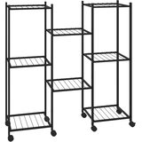  Stalak za cvijeće s kotačima 83 x 25 x 83,5 cm crni željezni | shoptok.hr