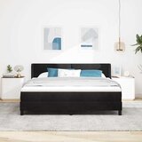  Krevet s opruga kutije s uzglavljem Crna 200 x 180 cm Baršun | shoptok.hr