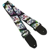 Kaiš za gitaru sa kožnim krajevima GS2 Gutiar Strap Black Bone