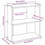  Regal za knjige s 3 razina boja staro drvo 60x30x60 cm drveni | shoptok.hr