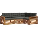 Set vanjskih sofa 4 kom. Prirodna i antracit Smeđa 251,5 x 172,5 x 73 cm | Shoptok.si