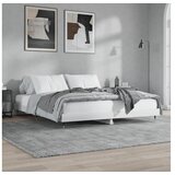 vidaXL Posteljni okvir visok sijaj bel 140x200 cm inzenirski | Shoptok.si