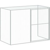 vidaXL Pasja uta z izhodom svetlo siva 214x253x181 cm pocinkano jeklo | Shoptok.si