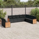  Vrtna sedežna garnitura 10-delna z blazinami črn poli ratan, (21065801) | Shoptok.si