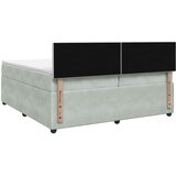  Boxspring krevet s madracem Svjetlosiva 200 x 200 cm Baršun | shoptok.hr