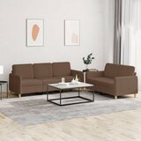  2-dijelni set sofa s jastucima smeđi od tkanine | shoptok.hr