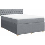  Krevet box spring s madracem svjetlosivi 140x200 cm od tkanine | shoptok.hr