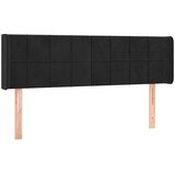  Uzglavlje s ušima crno 147x16x78/88 cm baršunasto | shoptok.hr
