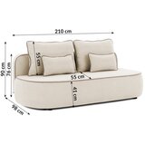 Ropez Bež/smeđe-siva baršunasti sklopiva/s prostorom za odlaganje sofa 210 cm Saga – | shoptok.hr