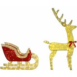  Reindeer vuče saonice Topla bijela 151 x 28 x 128,5 cm tkanina | shoptok.hr