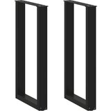 vidaXL Noge kavne mizice U-oblika 2 kosa črna 40x(90-91)cm jeklo | Shoptok.si