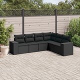 vidaXL 6-dijelni set vrtnih sofa s jastucima crni od poliratana | shoptok.hr