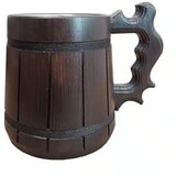 Ručno rađena čaša od tamnog drveta 0.5L sa tamnim rubovima i inox unutrašnjosti | shoptok.hr