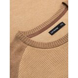 Ombre Men's cotton sweater with patch and raglan sleeves - brown | Eponuda.ba