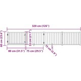 vidaXL Ograda za pse z vrati zložljiva 4 paneli bela 320 cm jelka | Shoptok.si