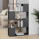 The Living Store Knjižna omara za razdelitev prostora sijaj siva 80x24x124,5 cm - Knjižna Omara Za Razdelitev Prostora, (21431311) Cene