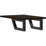  Zidna polica za umivaonik od čelika i masivne hrastovine Smeđa 40 x 60 x 2 cm | shoptok.hr