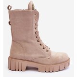 Boto PS1 Leather Boots Workery With Jewellery Decoration Beige Marx | shoptok.hr