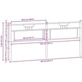  Posteljno vzglavje rjavi hrast 200 cm inženirski les in jeklo, (21829395) | Shoptok.si