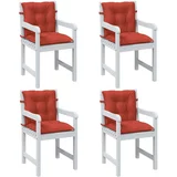 vidaXL Jastuci za stolice 4 kom prošarano crvena 100x50x7 cm tkanina
