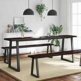 Stolna Mizna plošča temno siva 200x60x4 cm obdelana trdna hrastovina, (20979451) | Shoptok.si