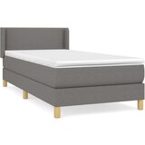  Box spring postelja z vzmetnico temno siva 90x200 cm blago, (20723791) | Shoptok.si