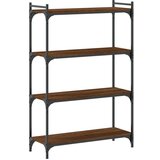 vidaXL Knjižna omara 4-nadstropna rjavi hrast 80x30x120 cm inž. les | Shoptok.si