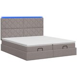  Krevet od pjene s madracem i LED-om Sivosmeđa 200 x 200 cm | shoptok.hr