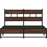 Metalni Kovinski posteljni okvir brez vzmetnice rjavi hrast 150x200 cm, (21607697) | Shoptok.si