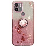 INORCO TPU ovitek za Xiaomi Redmi Note 12 Pro 5G/12 Pro+ 5G Galvaniziran bleščeč gradient Rhinestone Flower ovitek za telefon s stojalom, (22033736) | Shoptok.si