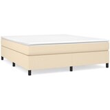 vidaXL Box spring postelja z vzmetnico krem 160x200 cm blago, (20897485) Cene