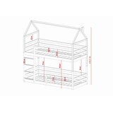 Molarem Home Drveni dječji krevet na kat Axel - bijeli - 180x80 cm - Bez madraca | shoptok.hr