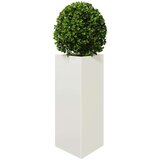 vidaXL Vrtne sadilice 2 kom bijela trokutasta 40x34,5x70 cm čelične | shoptok.hr