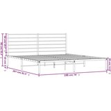 Metalni okvir za krevet s uzglavljem bijeli 193x203 cm | shoptok.hr