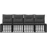  4-sjedalna vrtna soferica bez ruku 4 pcs 4-Broj sjedala Crna | shoptok.hr