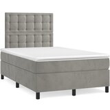 vidaXL Krevet box spring s madracem LED svjetlosivi 120x190 cm tkanina Cijene