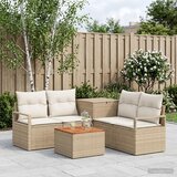  Set sofe 6 kom. Siva i tamnoplava Poli Rattan i čelik | shoptok.hr