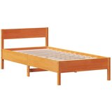 Okvir kreveta s uzglavljem voštano smeđi 90x200 cm od borovine | shoptok.hr