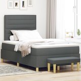 vidaXL vzmetnica z vzmetnico in klopjo temno siva 120x190 cm tkanina u