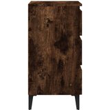 Nočna omarica s kovinskimi nogami dimljeni hrast 40x35x69 cm, (20624100) | Shoptok.si