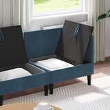  Komplet pohištva za dnevno sobo z blazino 3 pcs Modra Žamet, (5000283110) | Shoptok.si