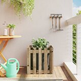 Maison Chic Vrtno korito - Greda - Cvetlični Lonec z ograjico 50x50x50 cm impregnirana borovina, (21788509) | Shoptok.si