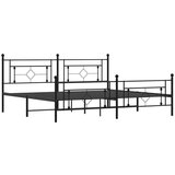 Metalni okvir kreveta uzglavlje i podnožje crni 193x203 cm | shoptok.hr