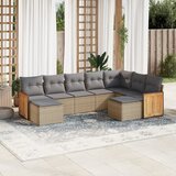  9-dijelni set vrtnih sofa s jastucima bež od poliratana | shoptok.hr