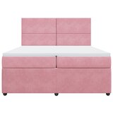  Krevet s oprugama i madracem ružičasti 200x200 cm baršunasti | shoptok.hr