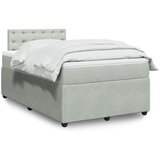 vidaXL Box spring postelja z vzmetnico svetlo siva 120x200 cm žamet Cene