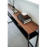 YAMAZAKI Črna/temno rjava stranska mizica v jesenovem dekorju 20,5x126 cm Tower – | Shoptok.si