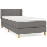  Okvir kreveta s oprugama i madrac tamnosivi 80x200cm od tkanine | shoptok.hr